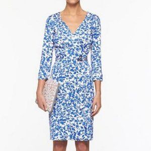 Diane Von Furstenberg Blue Julian Silk Wrap Dress